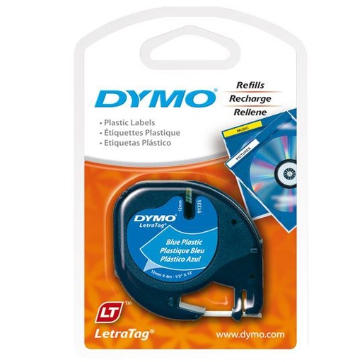 [BER-CNT-13335] CINTA P/ROTULADOR IMPRIME NEGRO C/FONDO AZUL  12MM. X 4MTS. / DYMO **DESCONTINUADO**