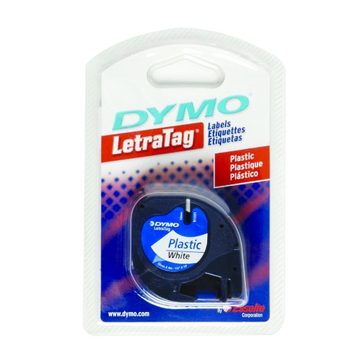 [BER-CNT-11331] CINTA P/ROTULADOR IMPRIME NEGRO C/FONDO BLANCO PERLA  12MM. X 4MTS. / DYMO