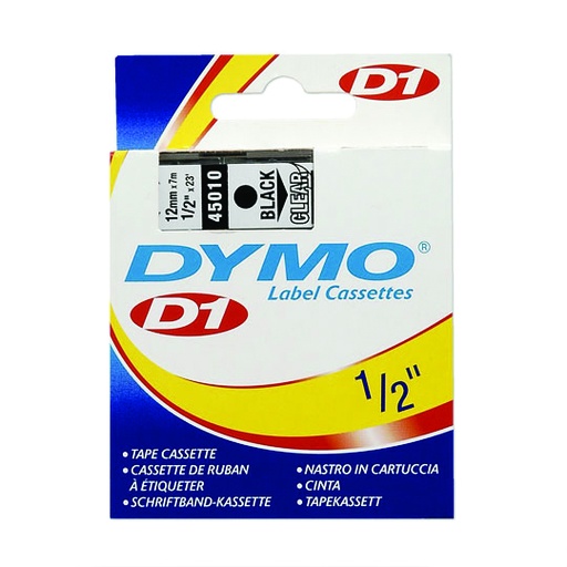 [BER-CNT-45010] CINTA P/ROTULADOR IMPRIME NEGRO C/FONDO TRANSPARENTE 12MM. X 7MTS. / DYMO