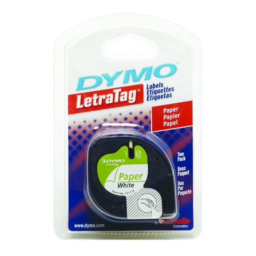 [BER-CNT-10697] CINTA P/ROTULADOR IMPRIME NEGRO C/FONDO BLANCO  12MM. X 4MTS. / DYMO