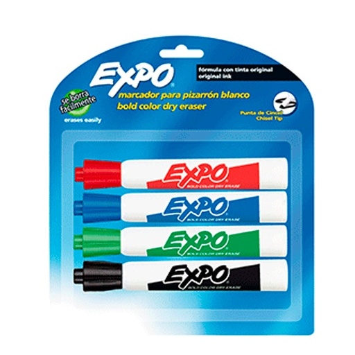 [BER-MAR-9020040] MARCADOR PARA PIZARRON 4 PZS / EXPO