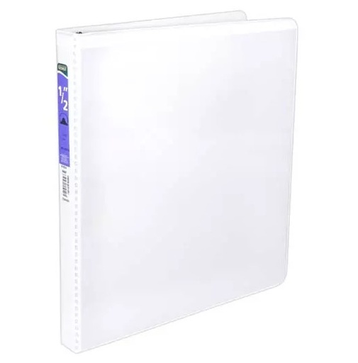 [AZO-CAR-9501BL] CARPETA PANORÁMICA CON CRISTAL KINERA CARTA DE 1/2  HERRAJE  O  COLOR BLANCO / AZOR