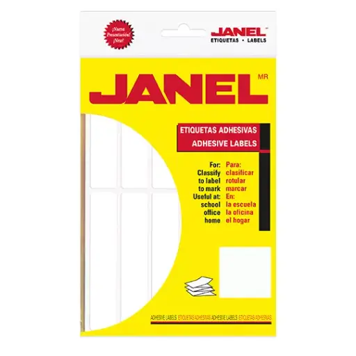 [JAN-ETQ-20] ETIQUETA BLANCA JANEL CLASICA NO. 20 CON280 ETIQUETAS DE 20X105MM / JANEL